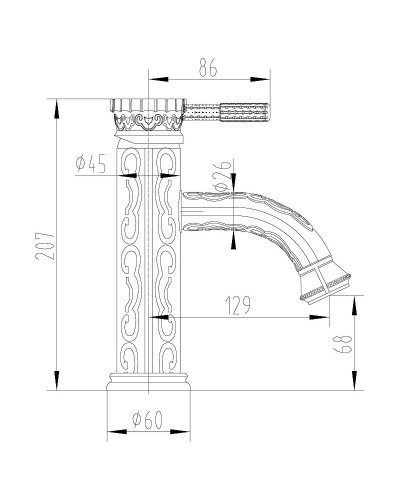 Смеситель для раковины Lemark Jasmine LM6606B Бронза