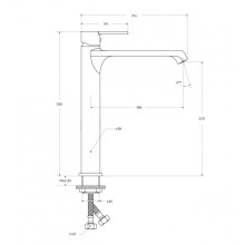 Смеситель для накладной раковины без донного клапана BelBagno AURORA-LMC-CRM-W0