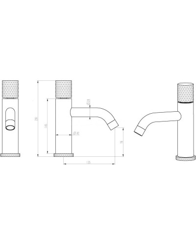 Смеситель для раковины Boheme Stick 121-BB