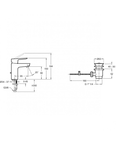 Смеситель для раковины Jacob Delafon Oscar E29842-CP Хром