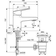 Смеситель для раковины с донным клапаном Ideal Standard Ceraplan BD202AA