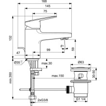 Смеситель для раковины с донным клапаном Ideal Standard Ceraplan BD204AA