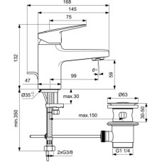 Смеситель для раковины с донным клапаном Ideal Standard Ceraplan BD204AA