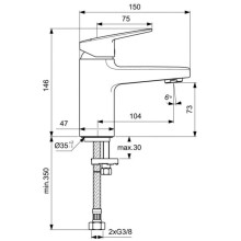 Смеситель для раковины без донного клапана Ideal Standard Ceraplan BD209AA