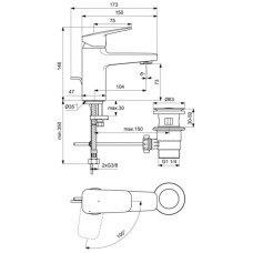 Смеситель для раковины с донным клапаном CoolStart Ideal Standard Ceraplan BD213AA
