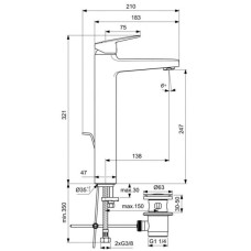 Смеситель для раковины с донным клапаном Ideal Standard Ceraplan BD238AA