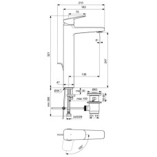 Смеситель для раковины с донным клапаном CoolStart Ideal Standard Ceraplan BD239AA