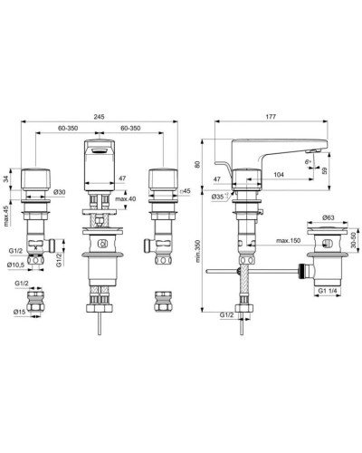 Смеситель для раковины с донным клапаном Ideal Standard Ceraplan BD243AA