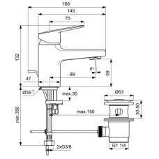 Смеситель для раковины с донным клапаном Ideal Standard Ceraplan BD273AA