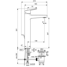 Смеситель для раковины с донным клапаном Ideal Standard Ceraplan BD277AA