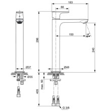 Смеситель для раковины без донного клапана Ideal Standard Connect Air A7027GN