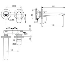 Смеситель для раковины без донного клапана Ideal Standard Connect Air A7029A5