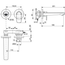 Смеситель для раковины без донного клапана Ideal Standard Connect Air A7029A2