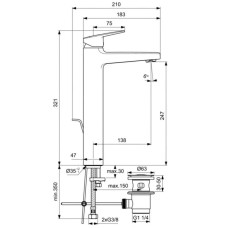 Смеситель для раковины с донным клапаном Ideal Standard Ceraplan BD238XG