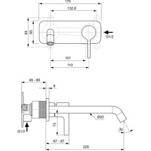 Смеситель для раковины без донного клапана Ideal Standard Joy A7381AA