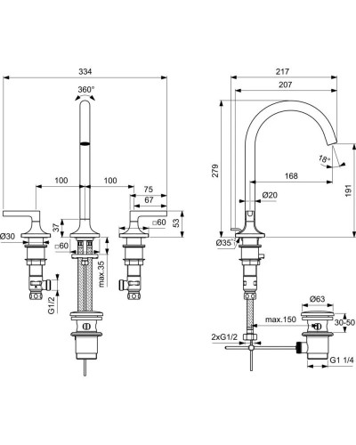 Смеситель для раковины с донным клапаном Ideal Standard Joy BD144A5