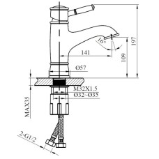 Смеситель для раковины AltroBagno Beatrice Duo AltroBagnoBeatriceDuo0130BrNe