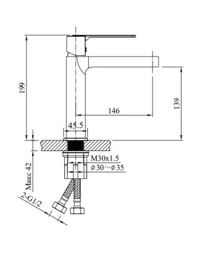 Смеситель для раковины AltroBagno Unione AltroBagnoUnione0136NeOp
