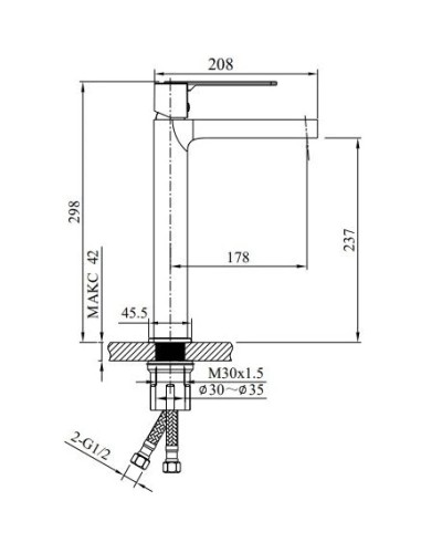 Смеситель для раковины AltroBagno Unione AltroBagnoUnione010220Cr