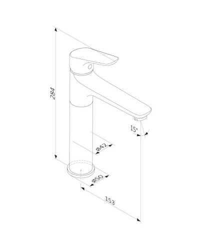 Смеситель для раковины без донного клапана Damixa Origin Bit 770250300