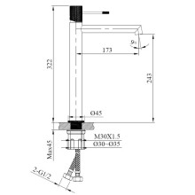 Смеситель для раковины AltroBagno Intento AltroBagnoIntento010216GrNe