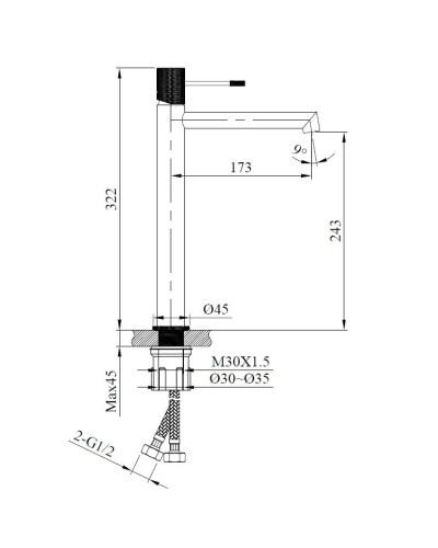 Смеситель для раковины AltroBagno Intento AltroBagnoIntento010216GrNe
