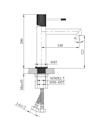 Смеситель для раковины AltroBagno Intento AltroBagnoIntento0126Cr
