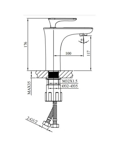 Смеситель для раковины AltroBagno Aperto AltroBagnoAperto0123NeOr