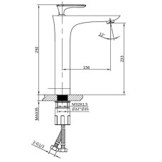 Смеситель для раковины AltroBagno Aperto AltroBagnoAperto010205Cr