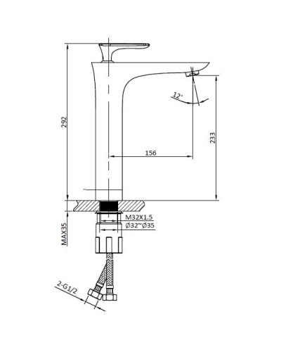 Смеситель для раковины AltroBagno Aperto AltroBagnoAperto010206BiCr