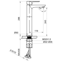 Смеситель для раковины AltroBagno Diretto AltroBagnoDiretto010209Bi
