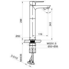 Смеситель для раковины AltroBagno Diretto AltroBagnoDiretto010209Bi