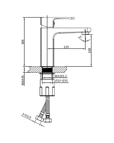 Смеситель для раковины AltroBagno Lamberto AltroBagnoLamberto0105Cr