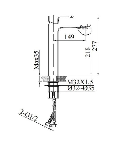 Смеситель для раковины AltroBagno Lamberto AltroBagnoLamberto010212Cr