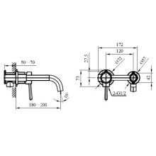Смеситель для раковины AltroBagno Metropoli AltroBagnoMetropoli010505OrSp