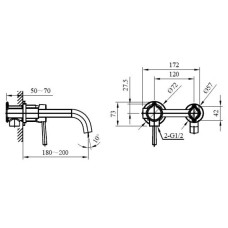 Смеситель для раковины AltroBagno Metropoli AltroBagnoMetropoli010505OrSp