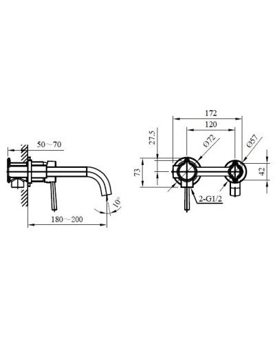 Смеситель для раковины AltroBagno Metropoli AltroBagnoMetropoli010501NeOp