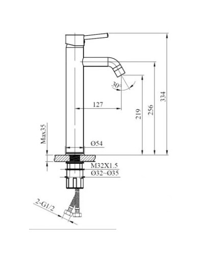 Смеситель для раковины AltroBagno Metropoli AltroBagnoMetropoli010210NeOp