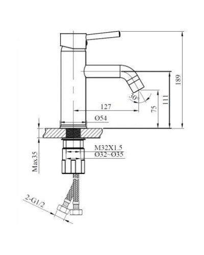 Смеситель для раковины AltroBagno Metropoli AltroBagnoMetropoli0134OrSp