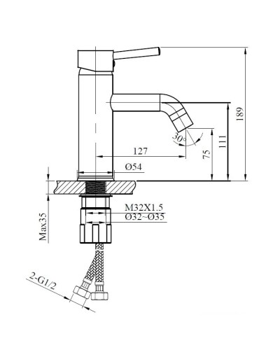Смеситель для раковины AltroBagno Metropoli AltroBagnoMetropoli0122NeOp