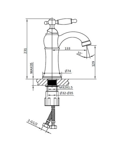 Смеситель для раковины AltroBagno Opera AltroBagnoOpera0117CrGi