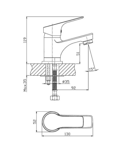 Смеситель для раковины Orange Dia M45-021cr Хром