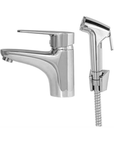 Смеситель для раковины Orange Otto M22-022cr с гигиеническим душем Хром