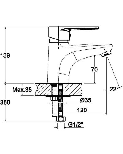 Смеситель для раковины Orange Otto M22-022cr с гигиеническим душем Хром