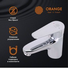 Смеситель для раковины Orange Otto M22-022cr с гигиеническим душем Хром