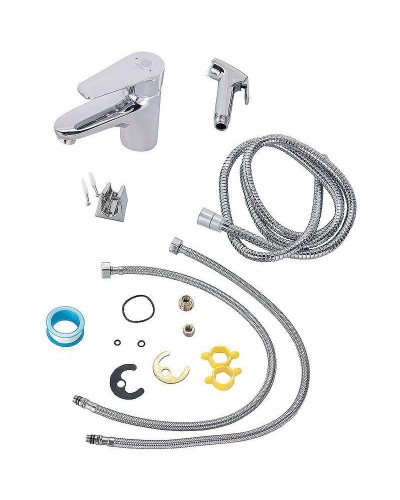 Смеситель для раковины Orange Otto M22-022cr с гигиеническим душем Хром