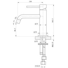 Смеситель для раковины без донного клапана Caprigo Don 53-022-NER