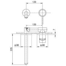 Смеситель для раковины без донного клапана Caprigo Don 53-027-NER