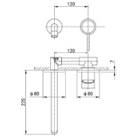 Смеситель для раковины без донного клапана Caprigo Don 53-027-BRG