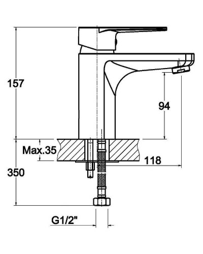 Смеситель для раковины Orange Flipo M23-021cr Хром